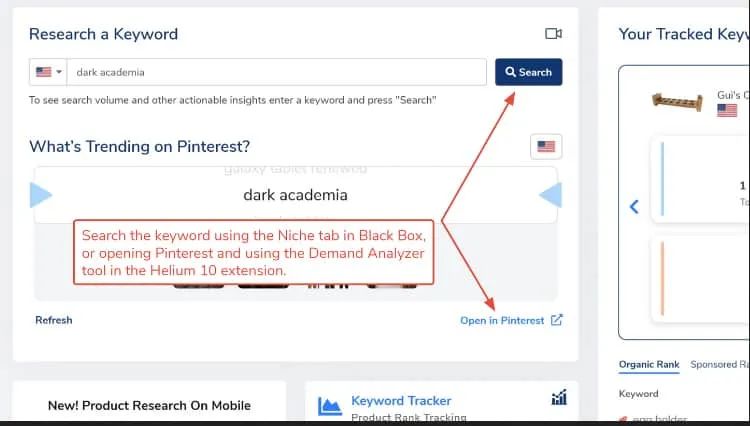 vFind a relevant keyword on Pinterest
