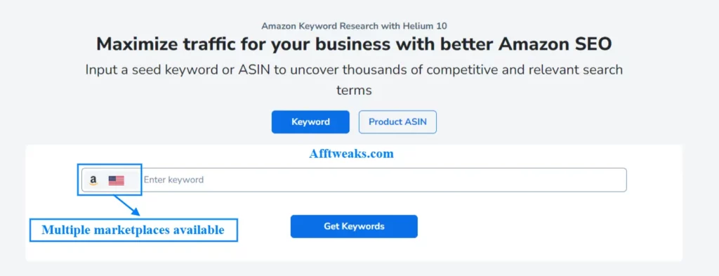 Helium 10 Free Keyword Tool