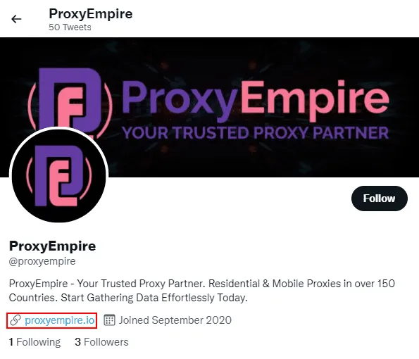 ProxyEmpire Twitter Group