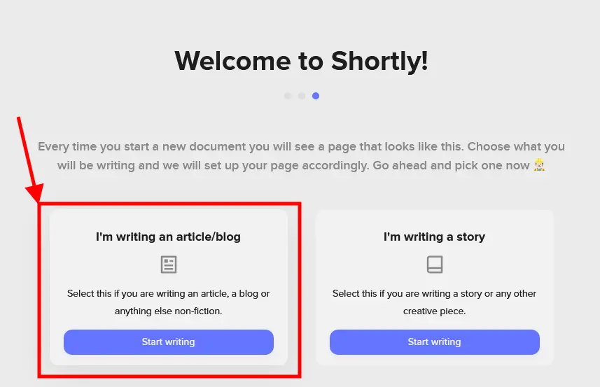 Write Content Using ShortlyAI