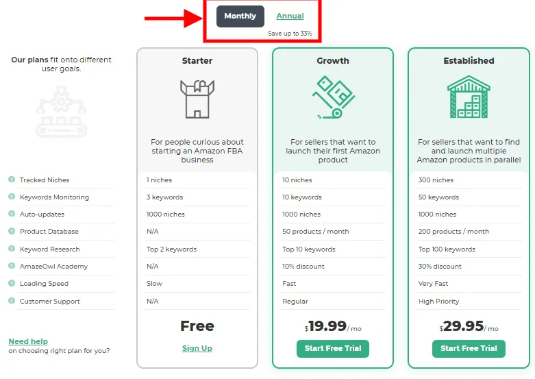 AmazeOwl Pricing Plans