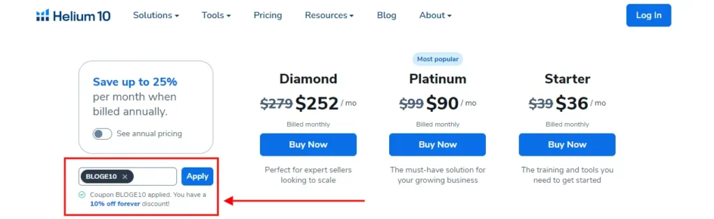 Helium 10 Discount Coupon