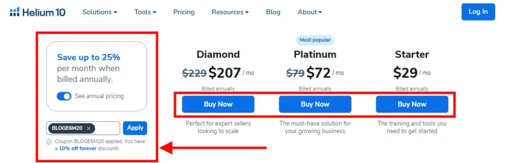 Use Helium 10 Coupon Code