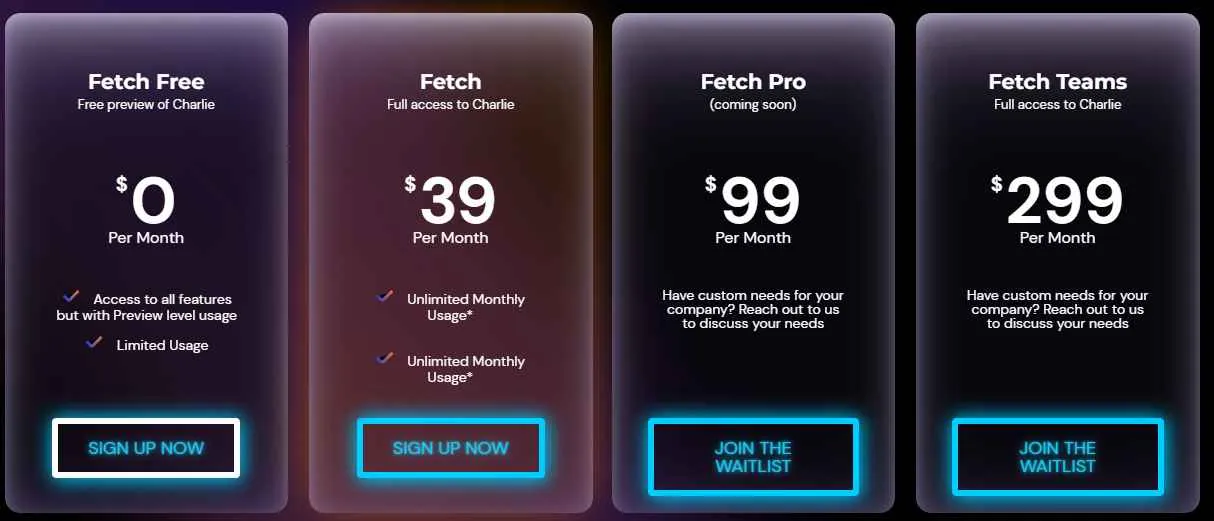 GoCharlie.ai Pricing Plans