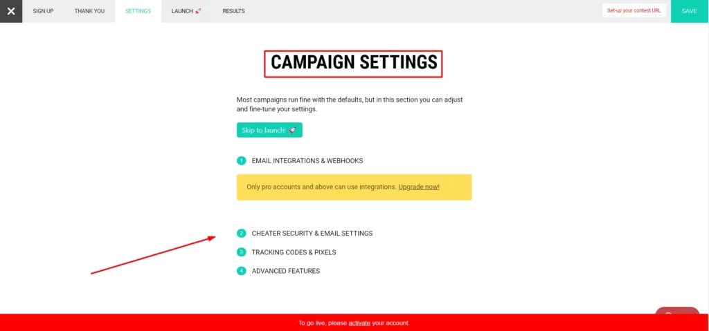 Vyper.ai Campaign Settings
