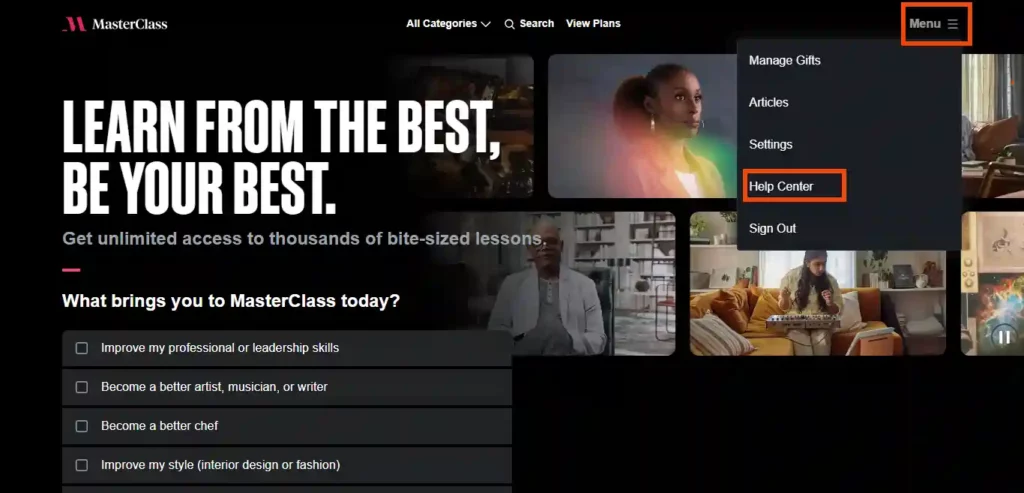 MasterClass Help Center