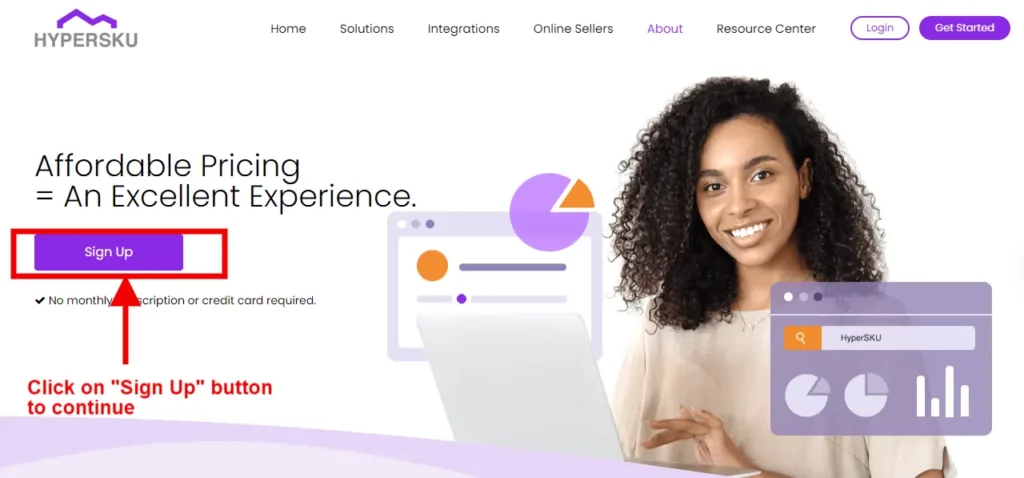 HyperSKU Signup page