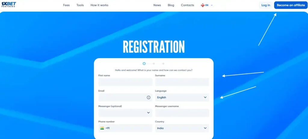 Partners 1xBet Registration