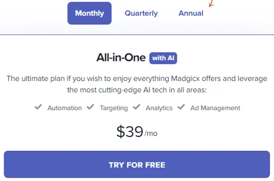 Madgicx Monthly Plan
