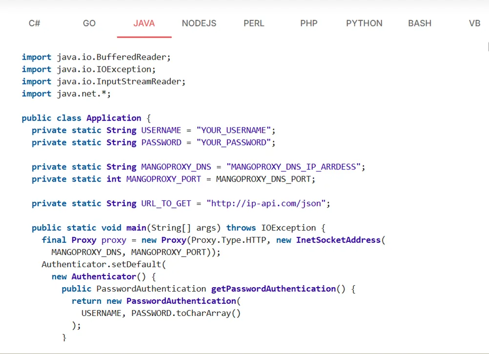 Mango Proxy Programming Support