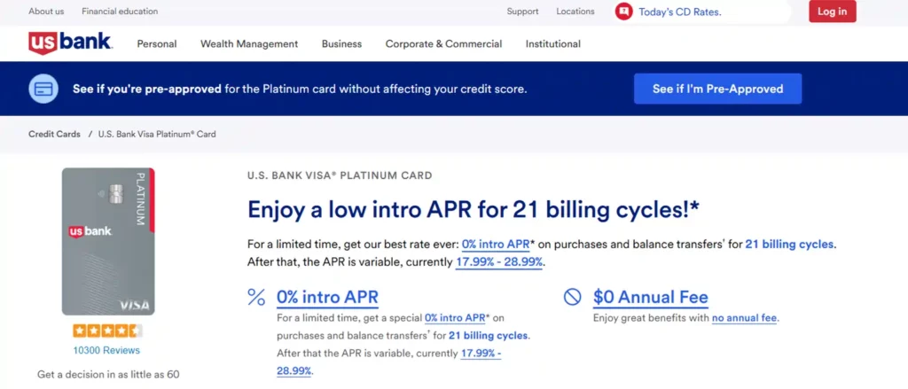 U.S. Bank Visa Platinum