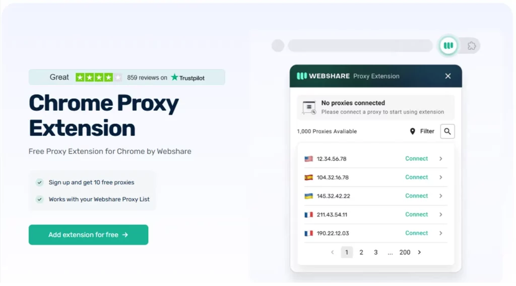 Webshare Chrome Extension