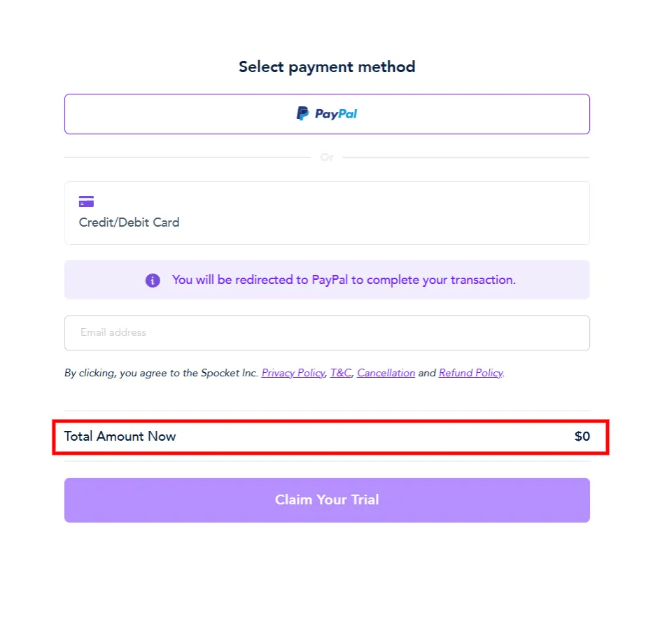 Spocket Payment Method