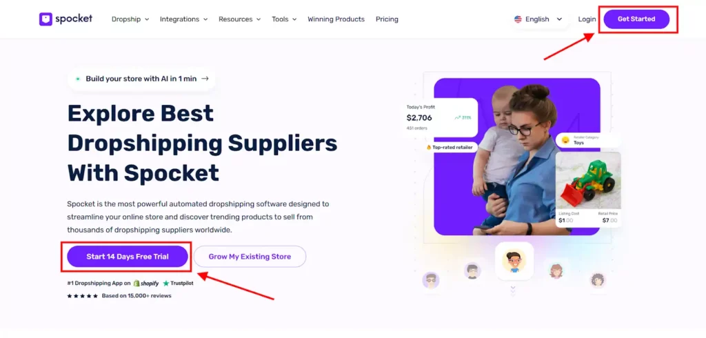 Spocket Start 14-Day Free Trial