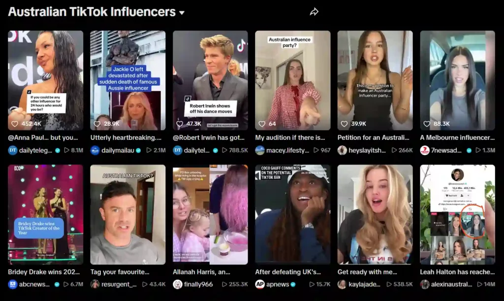 Australian TikTok Influencers