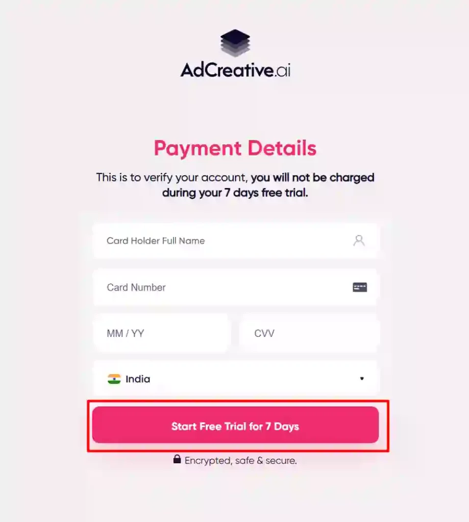 AdCreative.ai Payment Details