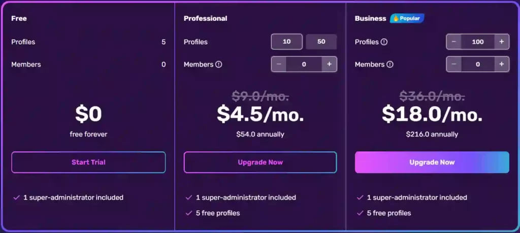 AdsPower Pricing Plans