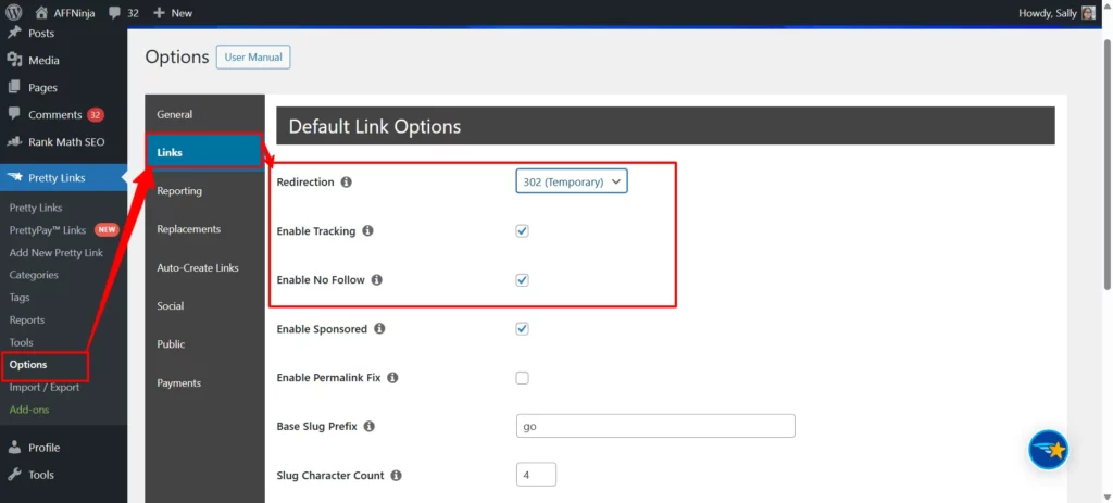 Options to Look out for while cloaking affiliate Links