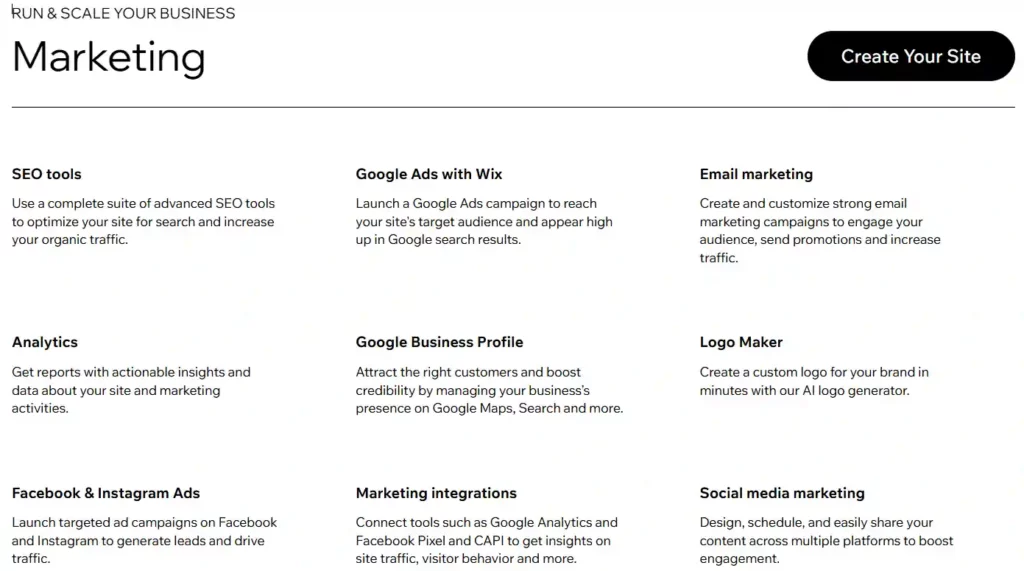 Wix Marketing Resources