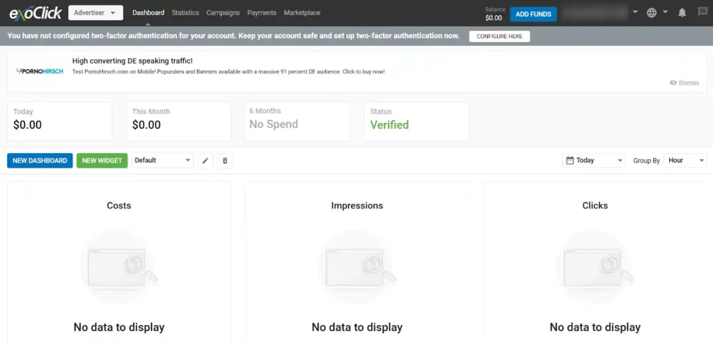ExoClick - Platform Interface and User Experience