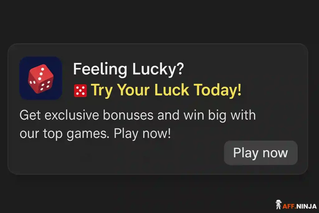 Gain Gambling Traffic in Indonesia - Push Ad 1