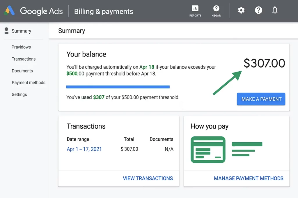 Google Ads Billing