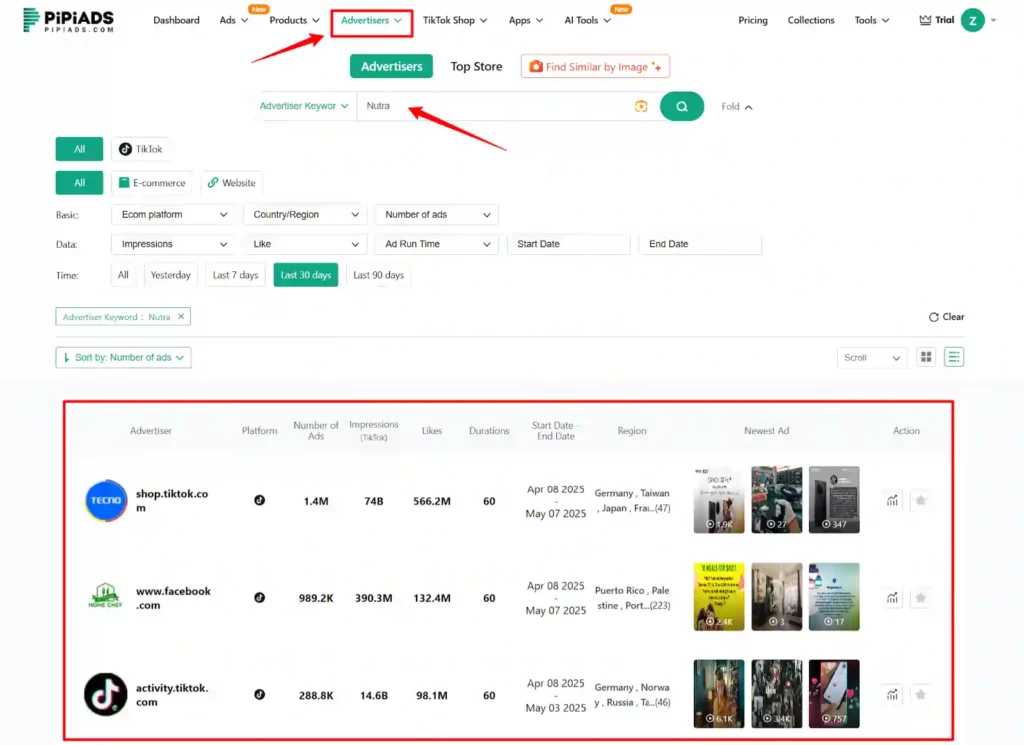 PiPiADS - Competitive Intelligence