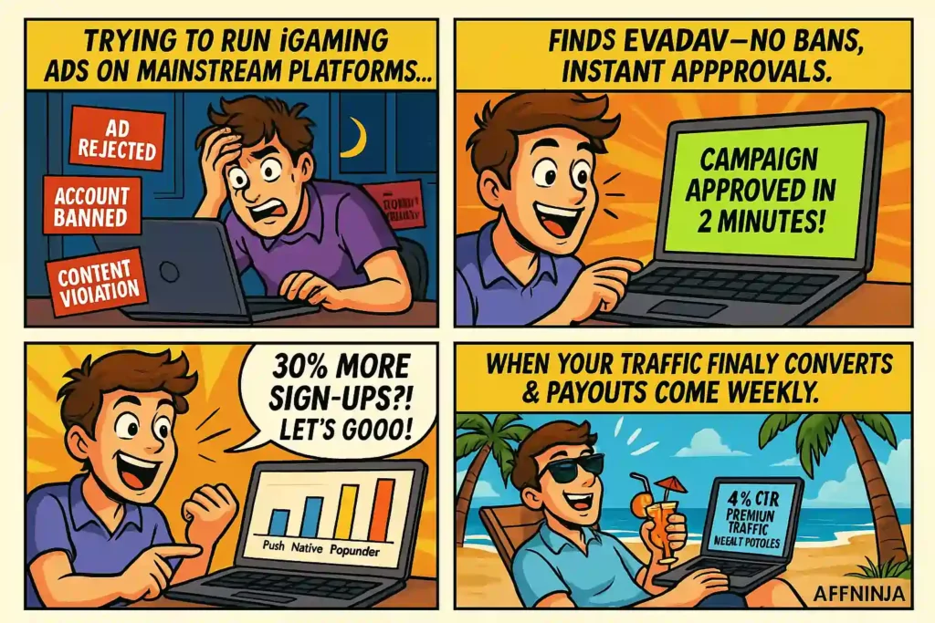 iGaming Traffic Campaign with EvaDav Meme