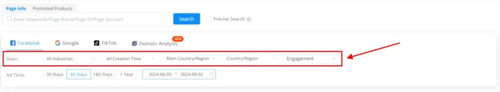 BigSpy - Apply filters