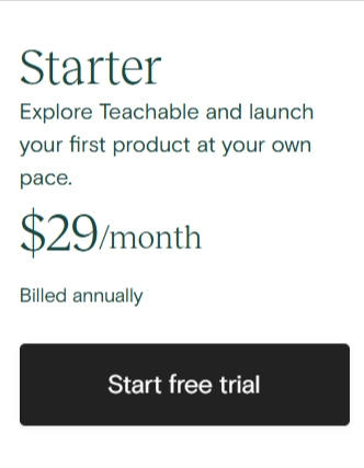 Teachable-Starter Plan