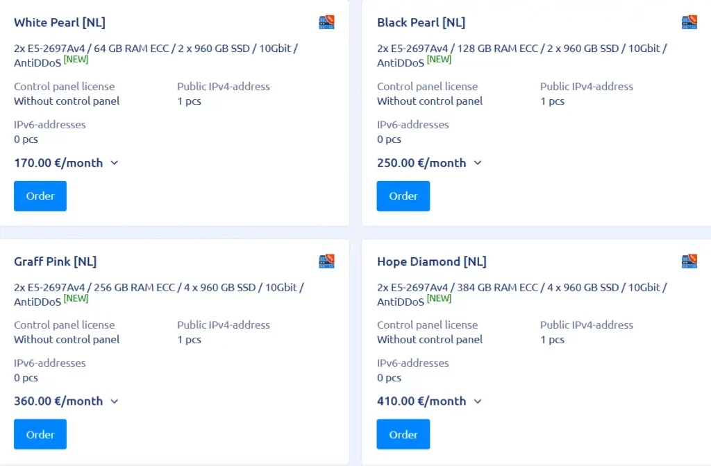 THE.Hosting - Dedicated Servers Pricing