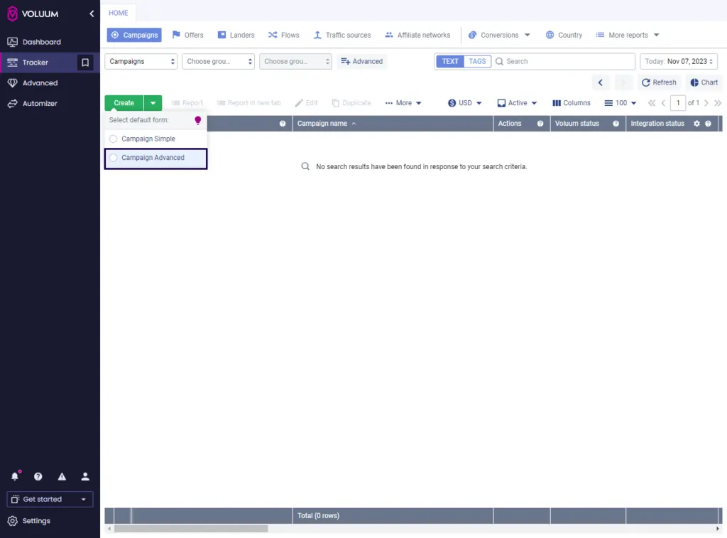 Voluum Advanced campaign