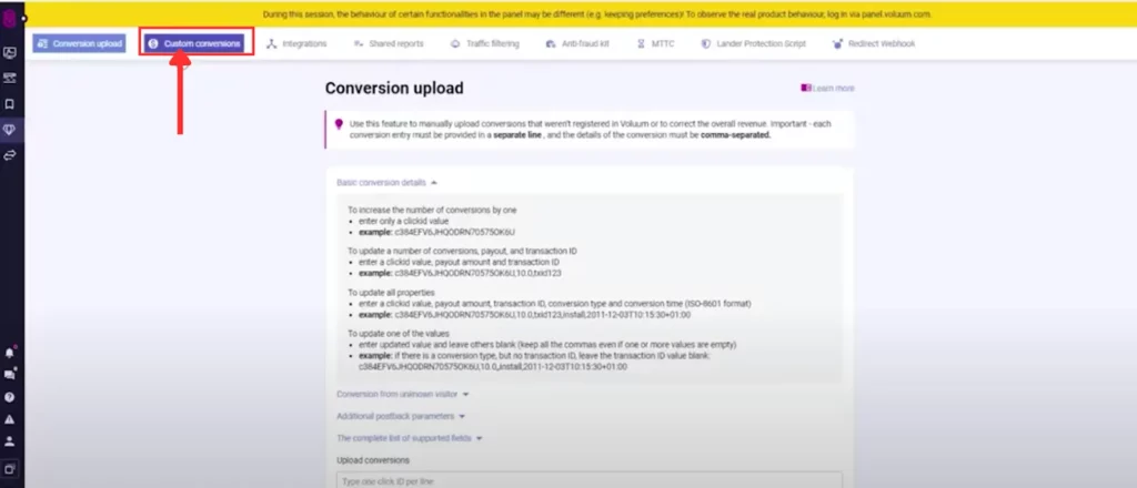Voluum Custom Conversions
