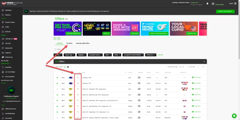 crakrevenue Top Offers