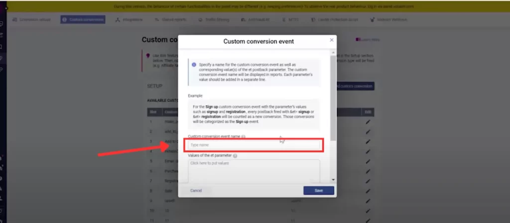 custom conversion by voluum