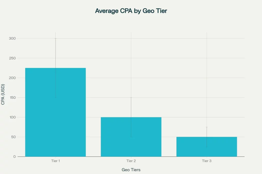 Average CPA by GEO Tier