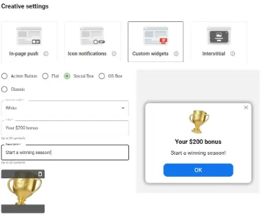 Create In-Page Push notifications