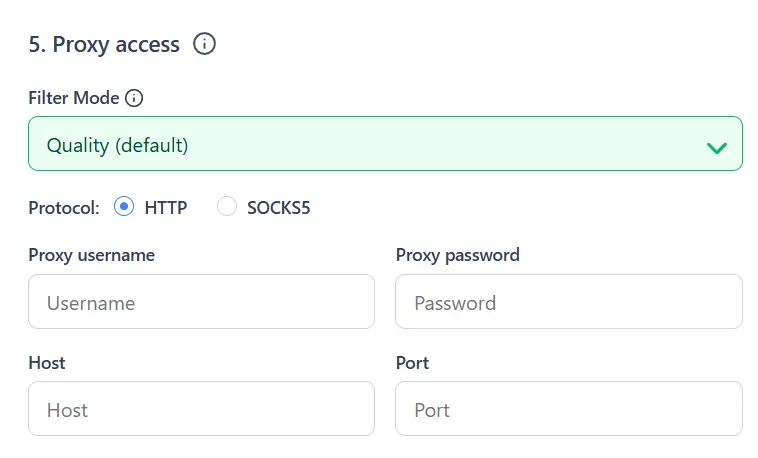 Configure proxy access offered by NodeMaven