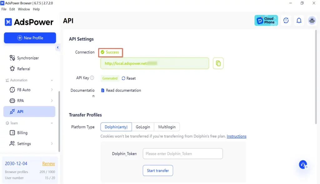 AdsPower Local API Integration