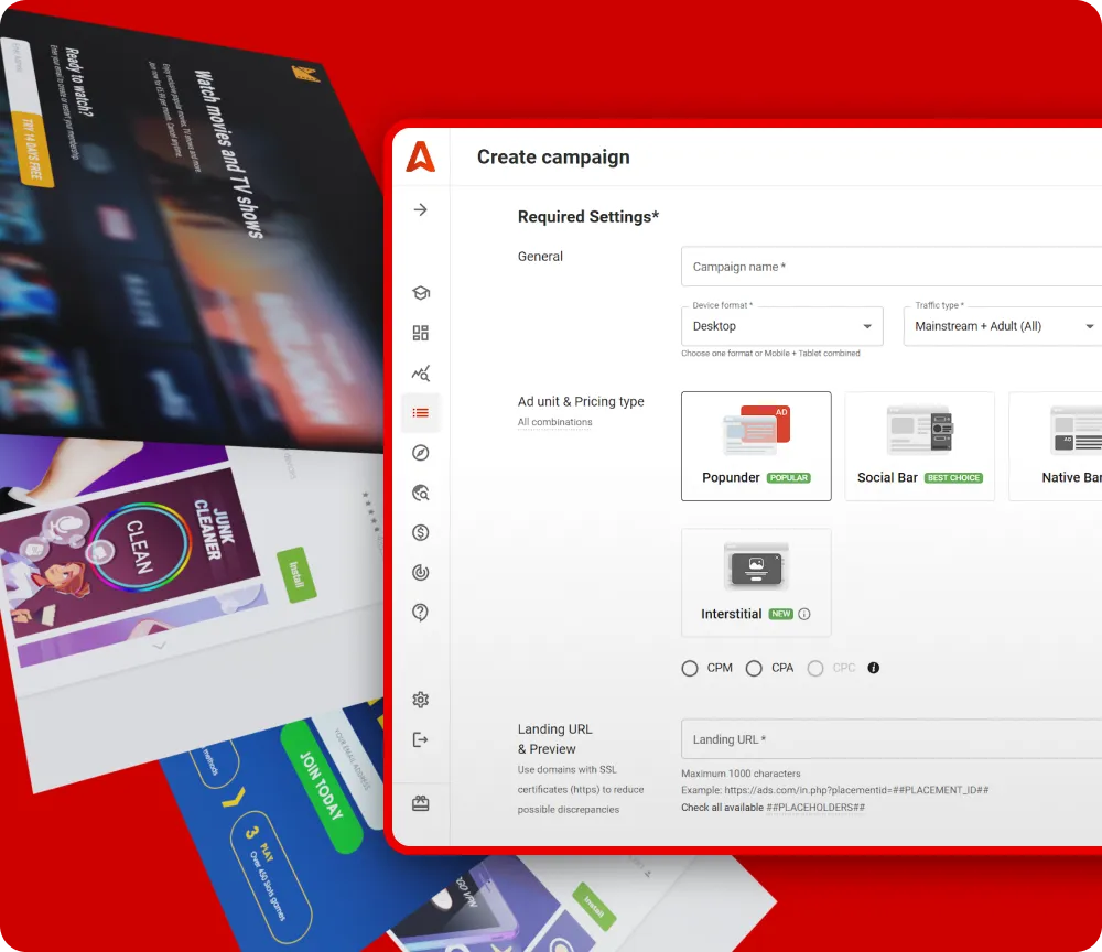 Adsterra - Popunder Ads