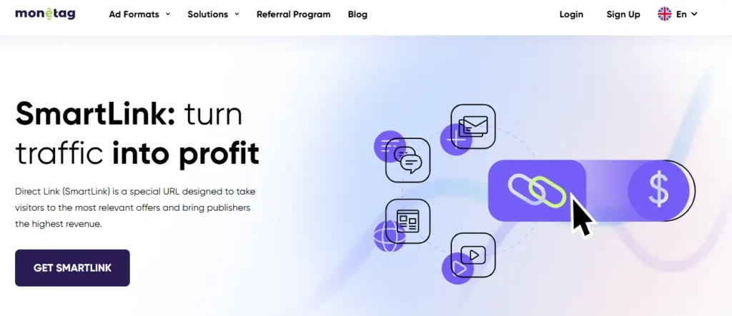 Signup for Monetag Smartlink