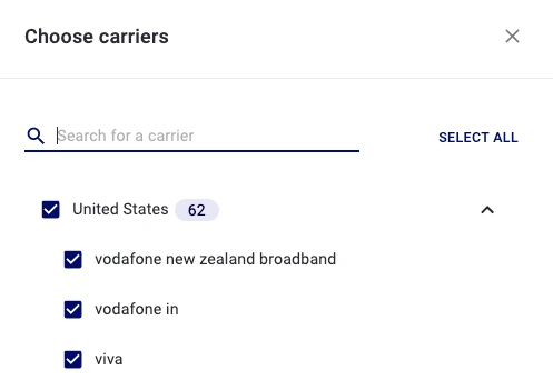 TrafficStars Carriers Targeting