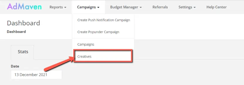 Add Your Ad Creatives on Admaven Campaign