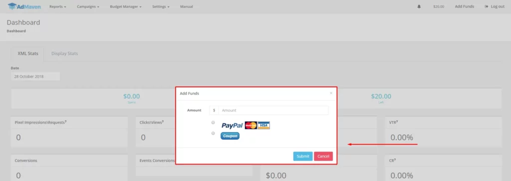 Admaven Payment Method