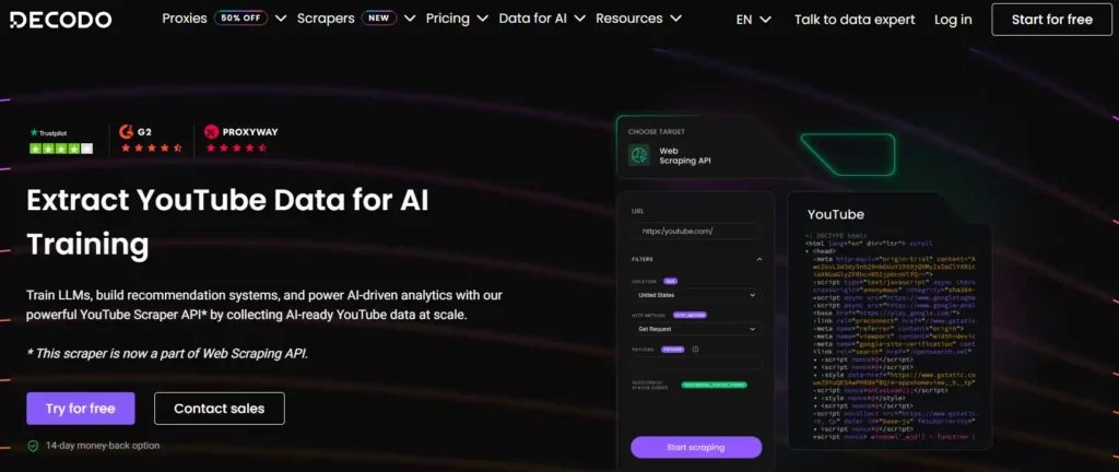 Decodo YouTube Official API
