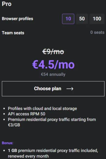 Multilogin Pro-10 Plan