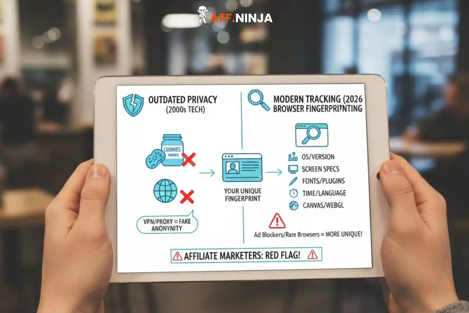 VPN and proxy limitations exposed by browser fingerprinting tracking