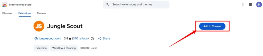 Add Jungle Scout Extension to Chrome