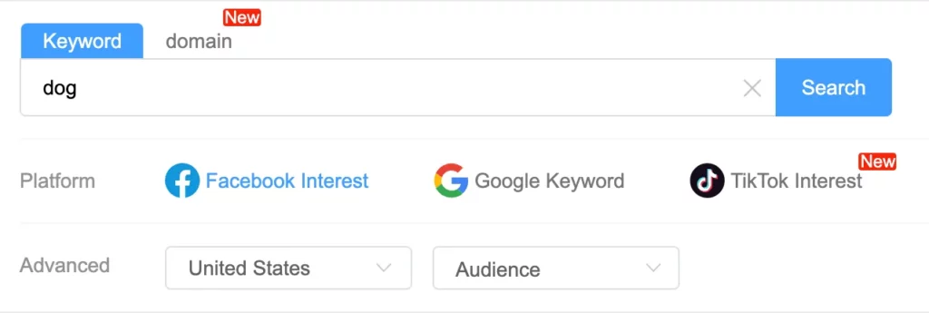Enter Your Seed Keyword in AdTargeting