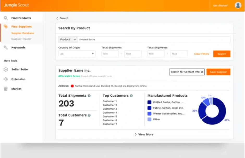 Jungle Scout Supplier Research Database